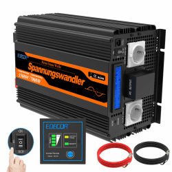 EDECOA Wechselrichter 12v auf 230v Reine Sinus Spannungswandler 3500W und LCD-Bildschirm mit Fernbedienung 2X USB für Wohnmobil solaranlage Power Inverter 3500w 12v LCD