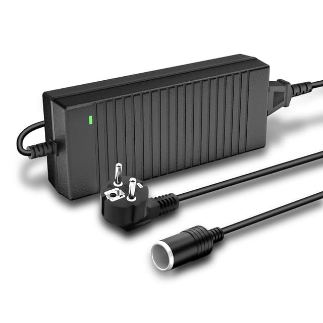 Seyaom Spannungswandler 230V auf 12V mit Zigarettenanzünder Steckdose, Netzteil 230V auf 12V 15A 180W, Adapter KFZ Netzadapter für Kühlbox Kompressor Reifenfüller
