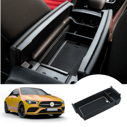 SHAOHAO Kompatibel mit Mercedes A-Klasse W177 V177 /GLB X247 /B-Klasse W247/GLA H247 /CLA C118 2023 2024 Armlehne Box Organizer Mittelkonsole Organizer glb mercedes zubehör(Weiß)