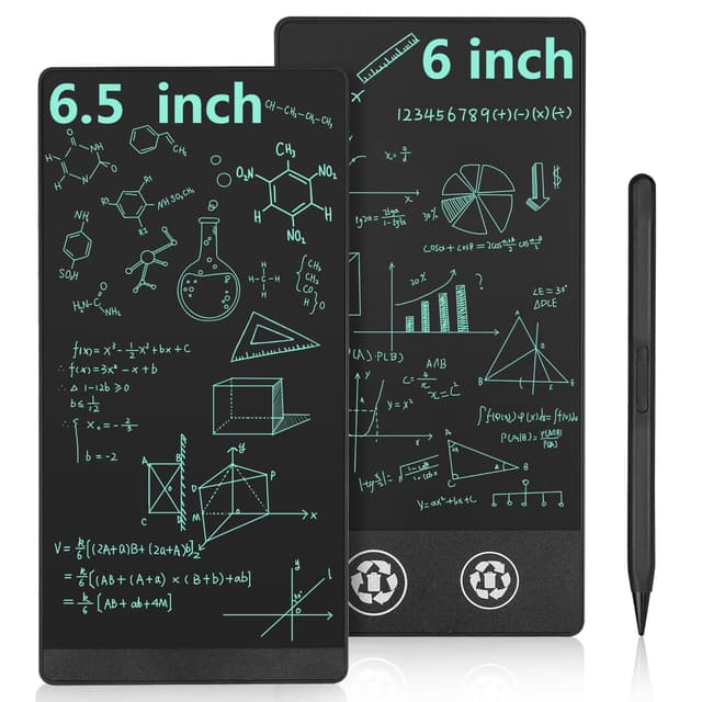 Czemo LCD-schreibtafel Erwachsene, Dual-Screen LCD-Schreibtafeln mit 2X Schreibfläche 6.5 Zoll 6 Zoll, Einfarbig LCD Schreibtablett für Büro, Memo, Notizbuch, Agenda