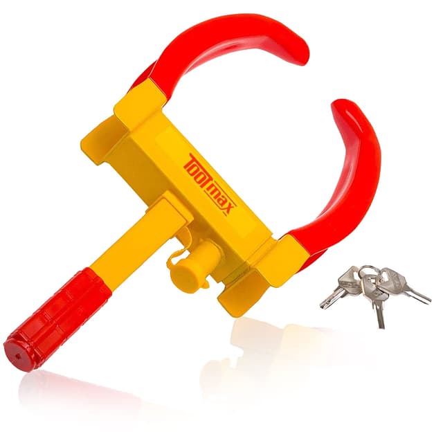 COSTWAY Wegfahrsperre, Radkralle für Anhänger, Parkkralle Diebstahlsicherung, Reifenkralle Pkw, Reifenklemme mit 3 Schlüsseln, Universal für Auto & Wohnmobil & Motorrad, Diebstahlsicherung