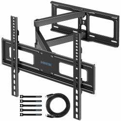 BONTEC TV Wandhalterung für 26-60 Zoll Flach und Curved-Fernseher, mit 500mm Wandabstand, Schwenkbar und Neigbar, Ausziehbare TV Halterung, Max. VESA 400x400mm, Bis zu 40kg, Perfekt für Eckmontage