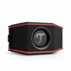 Teufel ROCKSTER GO 2 Bluetooth Speaker - Tragbarer Lautsprecher für draußen, mit Langer Akkulaufzeit (28 h), Wasserdicht IP67, Wireless Musikstreaming, USB Soundcard, Outdoor - schwarz/rot Schwarz-Rot