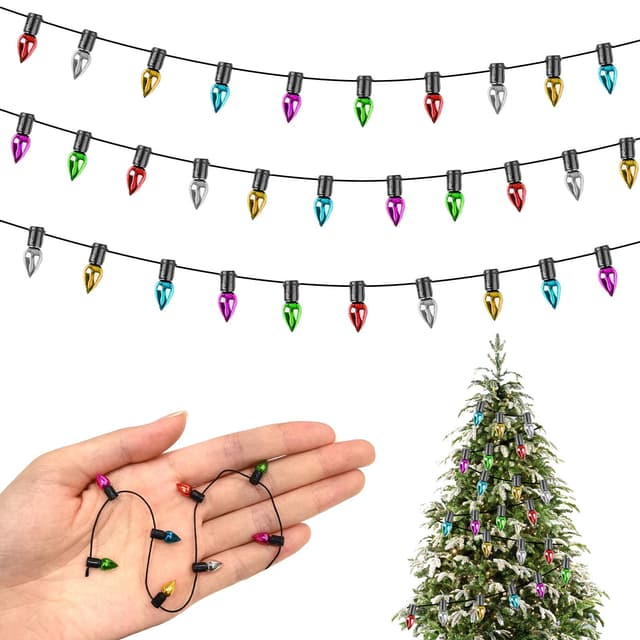 AUXHCYL Wichtel Lichterkette Miniatur, Wichtel Zubehör Lichterkette, Puppenhaus Zubehör Weihnachten, Lichterketten Wichtelhaus, Bunte Mini Wichteltür Lichterketten für Weihnachtsdeko Puppenhaus Möbel