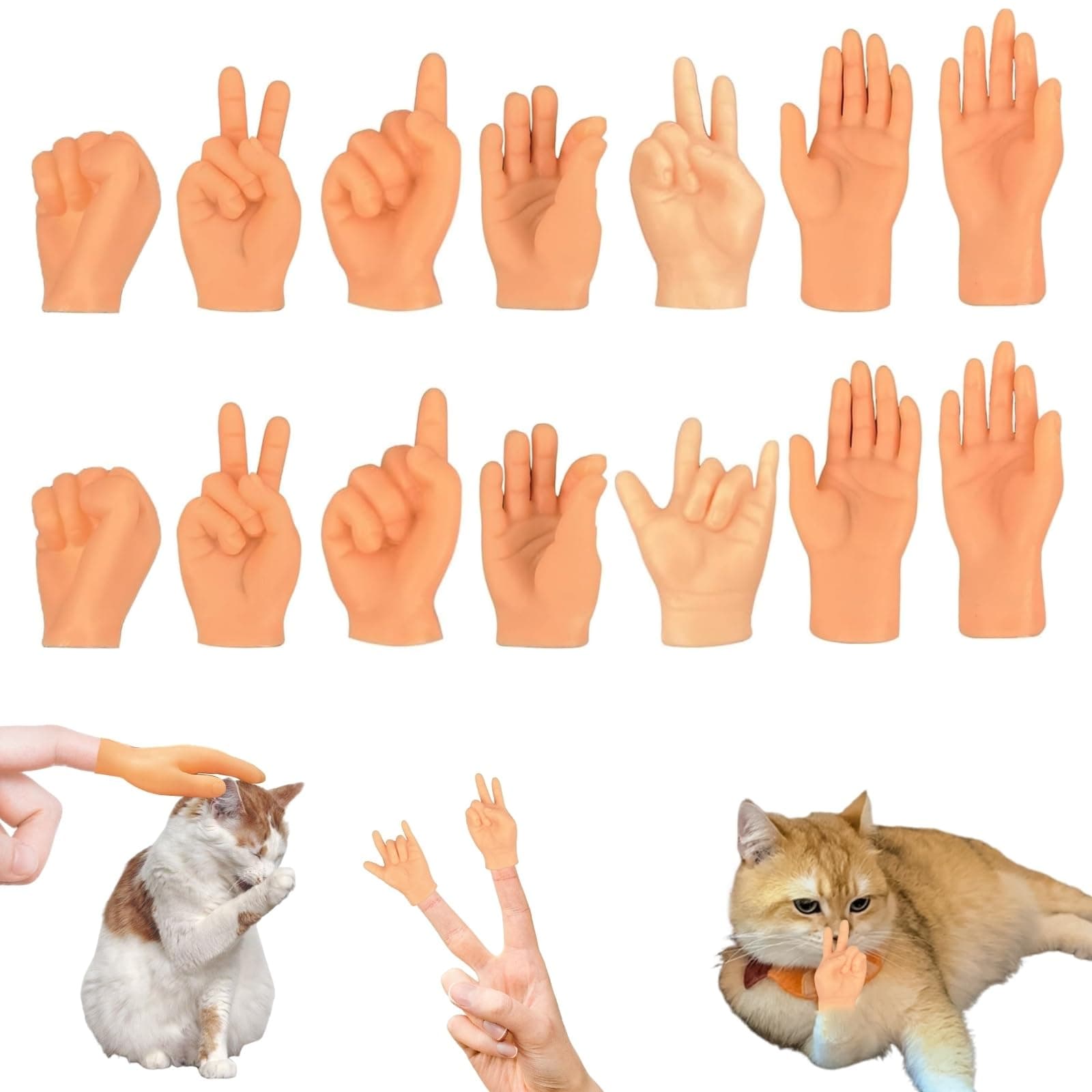Mini Hände 16 Stück Kleine Hände Set Mini Hände Fingerpuppen Interessant Mini Fingerpuppen Dauerhaft Kleine Sachen Mini Hande für Katzen,Haustier, Kinder, Spiele Party,Halloween Angebot bei HelloDeals