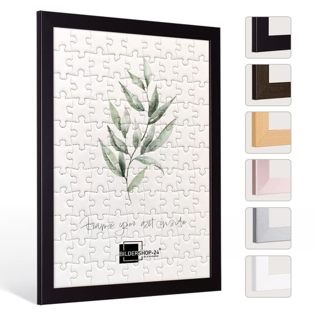 Bildershop-24 Puzzlerahmen London für Puzzle ca. 300-500 Teile 36x49cm 49x36cm Schwarz mit Acrylglas 36x49cm Schwarz
