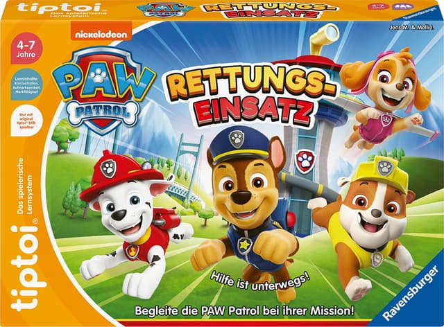 Ravensburger tiptoi Spiel 00202 - PAW Patrol Rettungseinsatz - Lernspiel ab 4 Jahren, lehrreiches Lizenzspiel für Jungen und Mädchen, für 1-4 Spieler