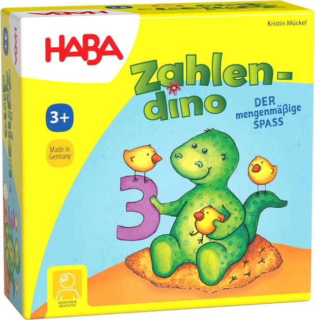 HABA Zahlendino – Zahlen- und Memospiel zum Rechnen- und Mengenlernen für Kinder von 3-8 Jahren, inklusive Variante für 1 Spieler – 1004928001