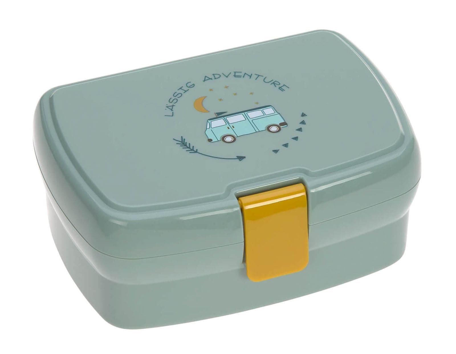 LÄSSIG Kinder Lunchbox Brotdose mit herausnehmbarer Unterteilung, BPA-frei/Adventure Bus, mint