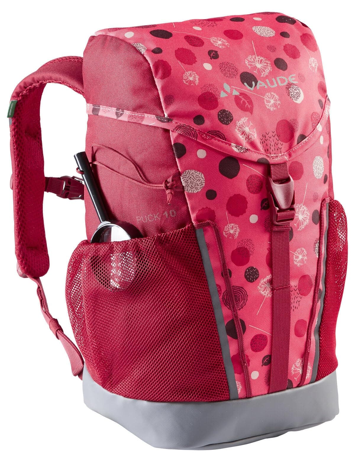 VAUDE Kinderrucksack Jungen & Mädchen Puck, komfortabler Wanderrucksack Kinder, Wetterfester Schulrucksack mit Regenhülle & Lupe, viel Stauraum, Blue/Eclipse, 10 Liter Einheitsgröße Bright Pink/Cranberry