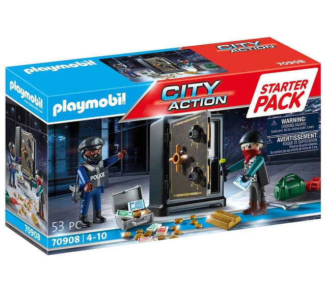 PLAYMOBIL City Action 70908 Starter Pack Tresorknacker, Spielzeug für Kinder ab 4 Jahren