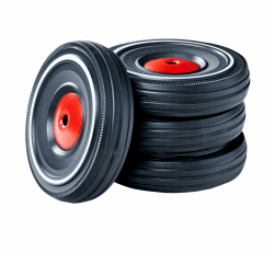 BIG - Bobby Car Whisper Wheels - Flüsterräder für Rutscher Autos, Reifen-Set mit Befestigungsclips und Montageanleitung, für Kinder ab 1 Jahr, Schwarz