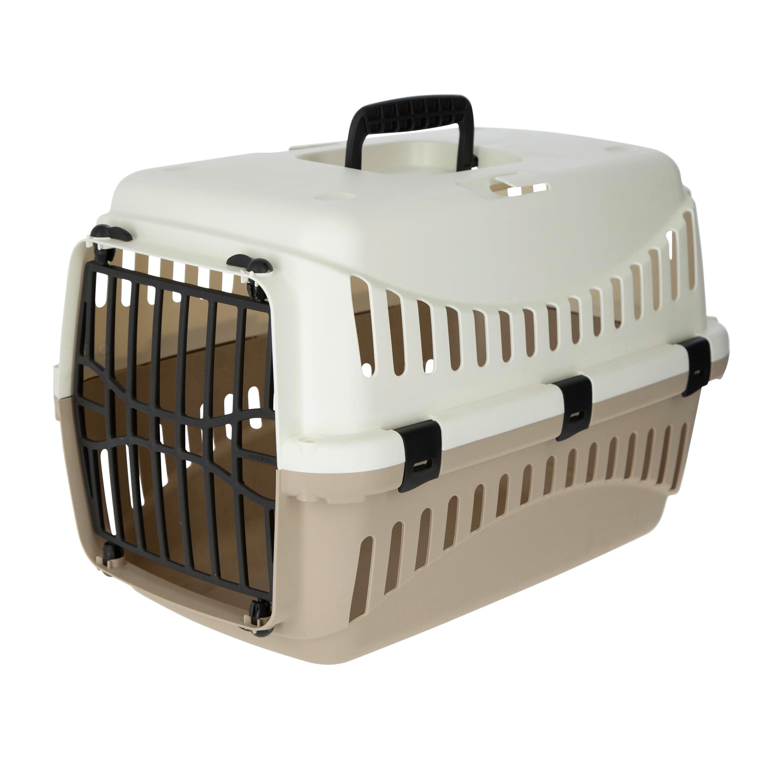Kerbl Pet Transportbox Expedion, Hundebox, Katzenbox, creme/taupe, 45x30x30cm, Kunststoff, max. Tiergewicht 10kg creme|taupe