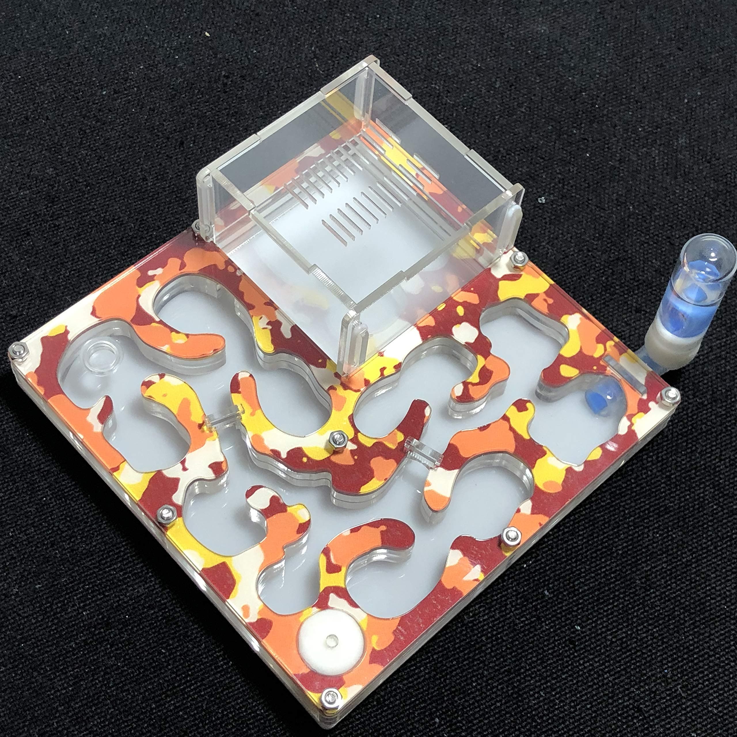 ant grape 140 * 140mm großer Raum Camouflage-Ameisenfarm-Ameisenhügel Pädagogisches Formicarium mit Feuchtigkeits- und Wasserzufuhr für LIVE-Ameisen (Camouflage Autumn)