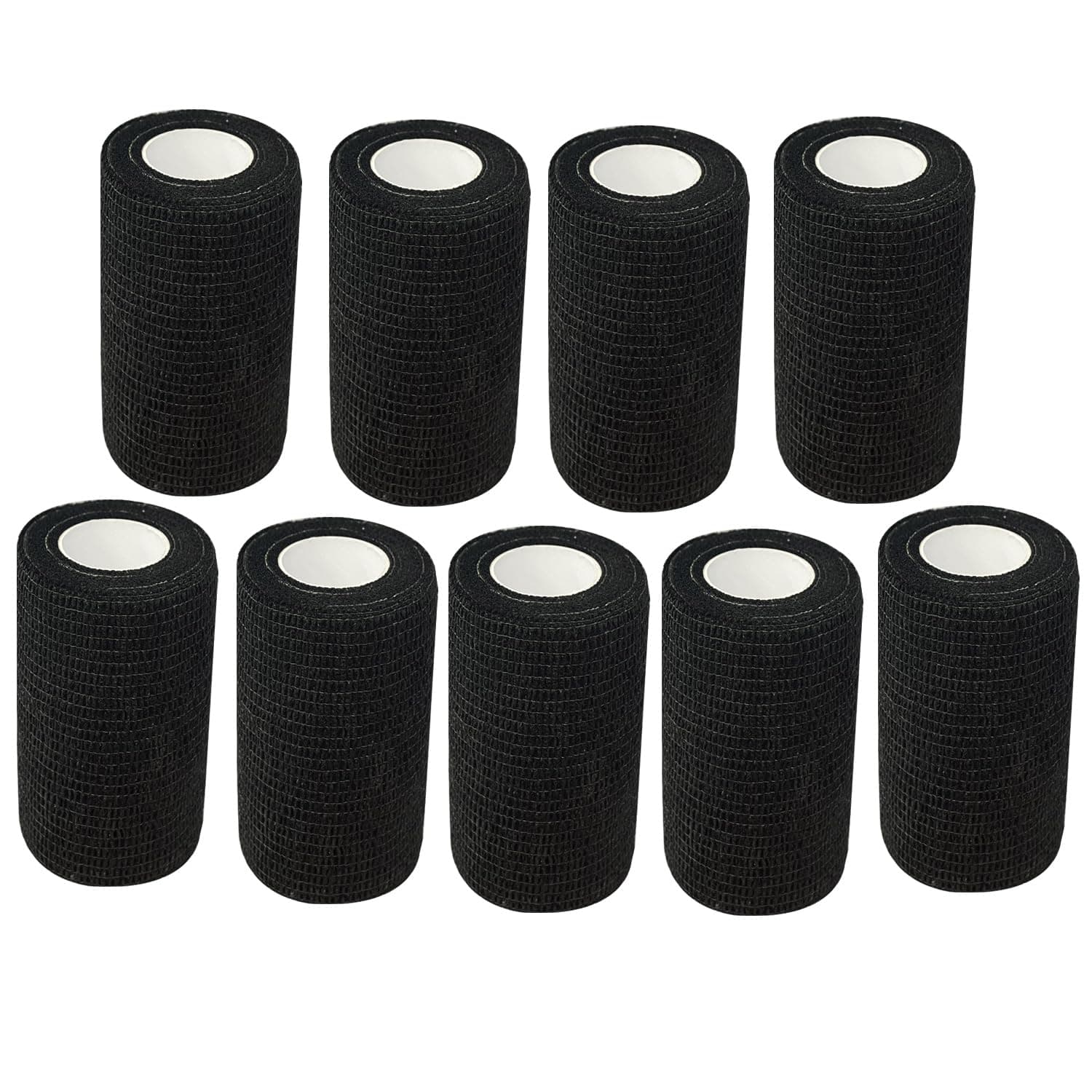 ANAMPION Selbstklebender Verband 9Rollen, 7.5cmx4.5m Non-Woven Selbsthaftende Bandage für Mensch und Tier, Flexibel Elastische Binde für Sport,Haustiere (Schwarz) 7.5CM 9 Rollen Schwarz