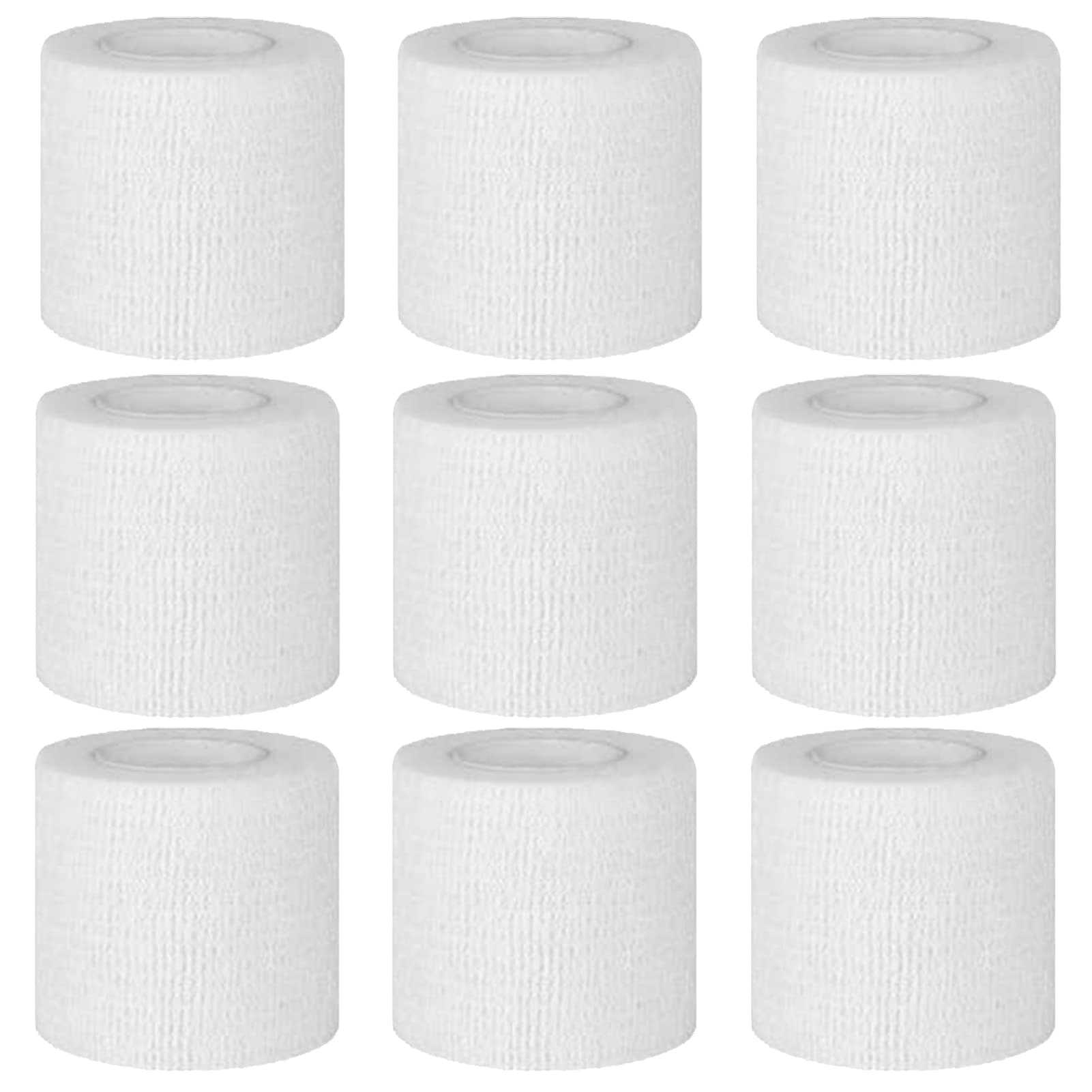 BILGETA Selbstklebender Verband, 9 Rollen x 5cm x 4,5m Pflaster Rolle Verbandsmaterial, Elastische Binde Bandage Fixierbinde Haftbandage Selbstklebend