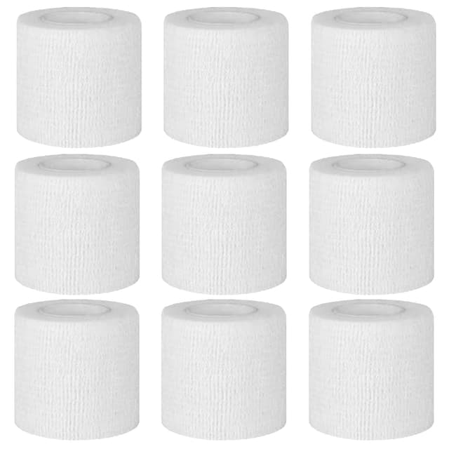 BILGETA Selbstklebender Verband, 9 Rollen x 5cm x 4,5m Pflaster Rolle Verbandsmaterial, Elastische Binde Bandage Fixierbinde Haftbandage Selbstklebend