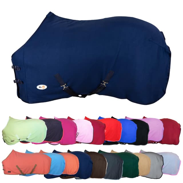 RL24 - Abschwitzdecke mit Kreuzgurt BASICLINE dunkelblau 145cm