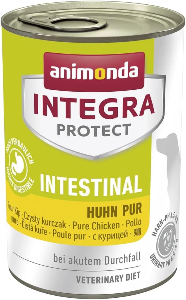 animonda INTEGRA PROTECT Intestinal Huhn Pur (6 x 400 g), Hunde Diätfutter bei Durchfall & Erbrechen, Hundefutter mit Huhn und Reis, leicht verdauliches Nassfutter für Hunde Intestinal Huhn 400 g (6er Pack)