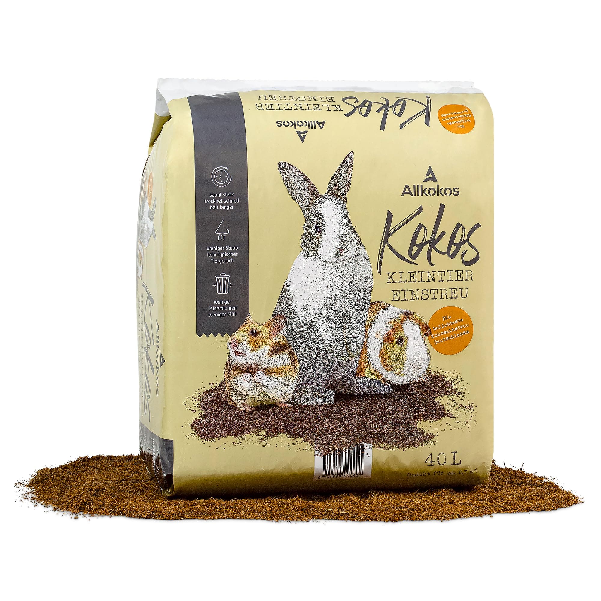 Allkokos Kokoskleintiereinstreu (2x40 Liter) 2 x 40 Liter Kokoseinstreu