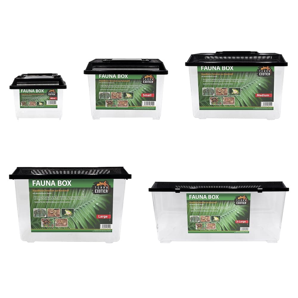 Terra Exotica Fauna Box in 5 Größen erhältlich (small 23 x 15 x 16,5 cm) Transportbox/Quarantäneterrarium für z.B. Reptilien, Amphibien, Kaninchen, Mäuse, Vögel - Terrarium