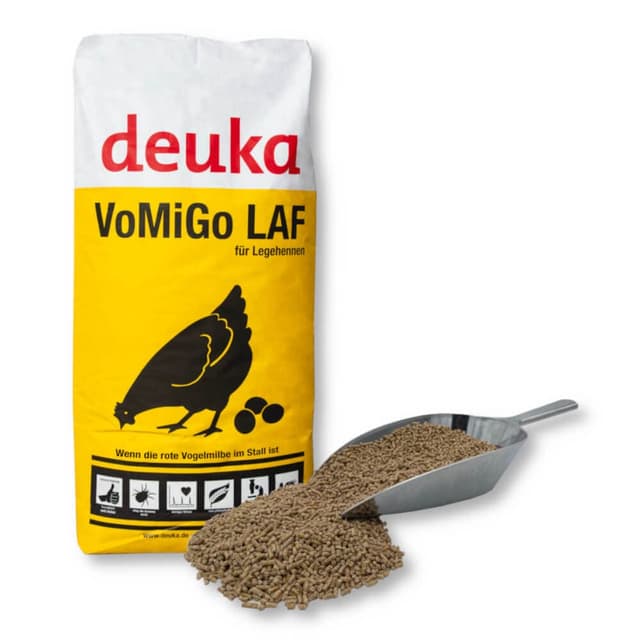 deuka VoMiGo LAF 25 kg | Legehennen-Alleinfutter Mehl | Bekämpfung der Roten Vogelmilbe | Alleinfuttermittel | Legehennenfutter | Anti Dermanyssus Gallinae Keins