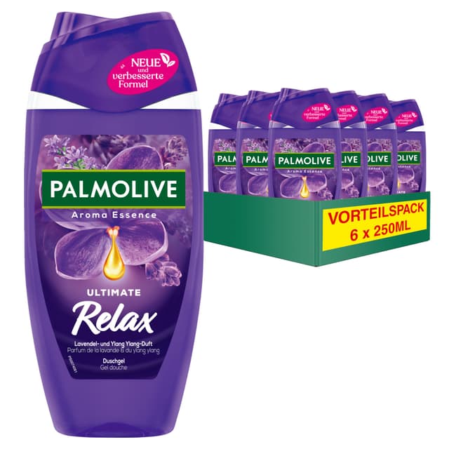 Palmolive Duschgel Aroma Essence Ultimate Relax 6x250ml - mit Lavendelduft 6x250ml Duschgel