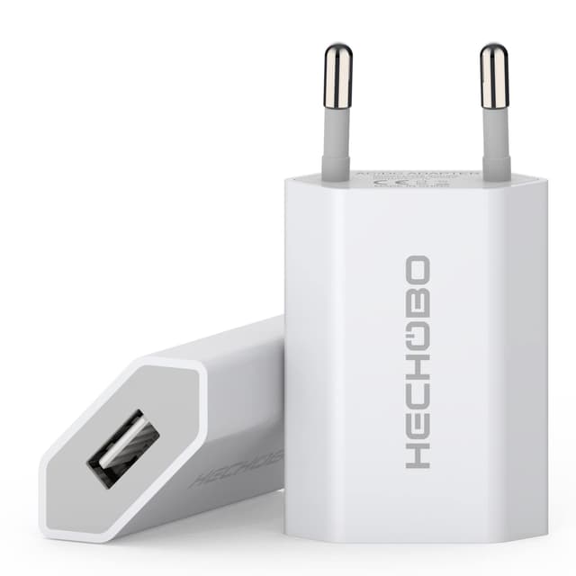 Adapter USB Steckdose, Netzteil USB Stecker- 2er Pack Adapter 5V 1A Ladegerät Universal - Charger Kompatibel mit Smartphone, iPhone, iWatch, Handy, Kamera, Tablets, MP3 usw 5w-Weiß