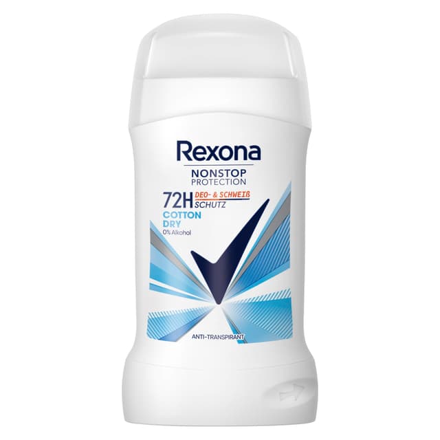 Rexona Nonstop Protection Deo Stick Cotton Dry Anti Transpirant mit 72 Stunden Schutz vor Schweiß und Körpergeruch 50 ml Cotton Dry 50 ml (1er Pack)