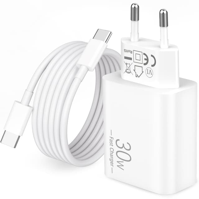 30W USB C Ladegerät Ladekabel für iPad Pro/Air 13/11/12.9, iPad 10/11/A16 Generation, iPhone 17/Air/16/16e/15 Pro Max, Netzteil Stecker Schnellladegerät Charger Adapter mit 2M USBC Schnellladekabel