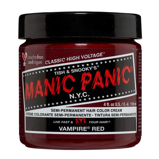 Manic Panic Vampire Red Classic Creme, vegan, tierversuchsfrei, semipermanente Haarfarbe, 118 ml Vampire Red 118 ml (1er Pack)