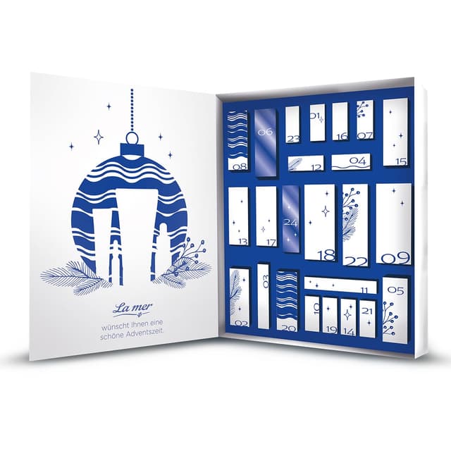 La mer Adventskalender 2025-24 kleine Pflegeprodukte mit Meeresschlick-Extrakt aus Cuxhaven
