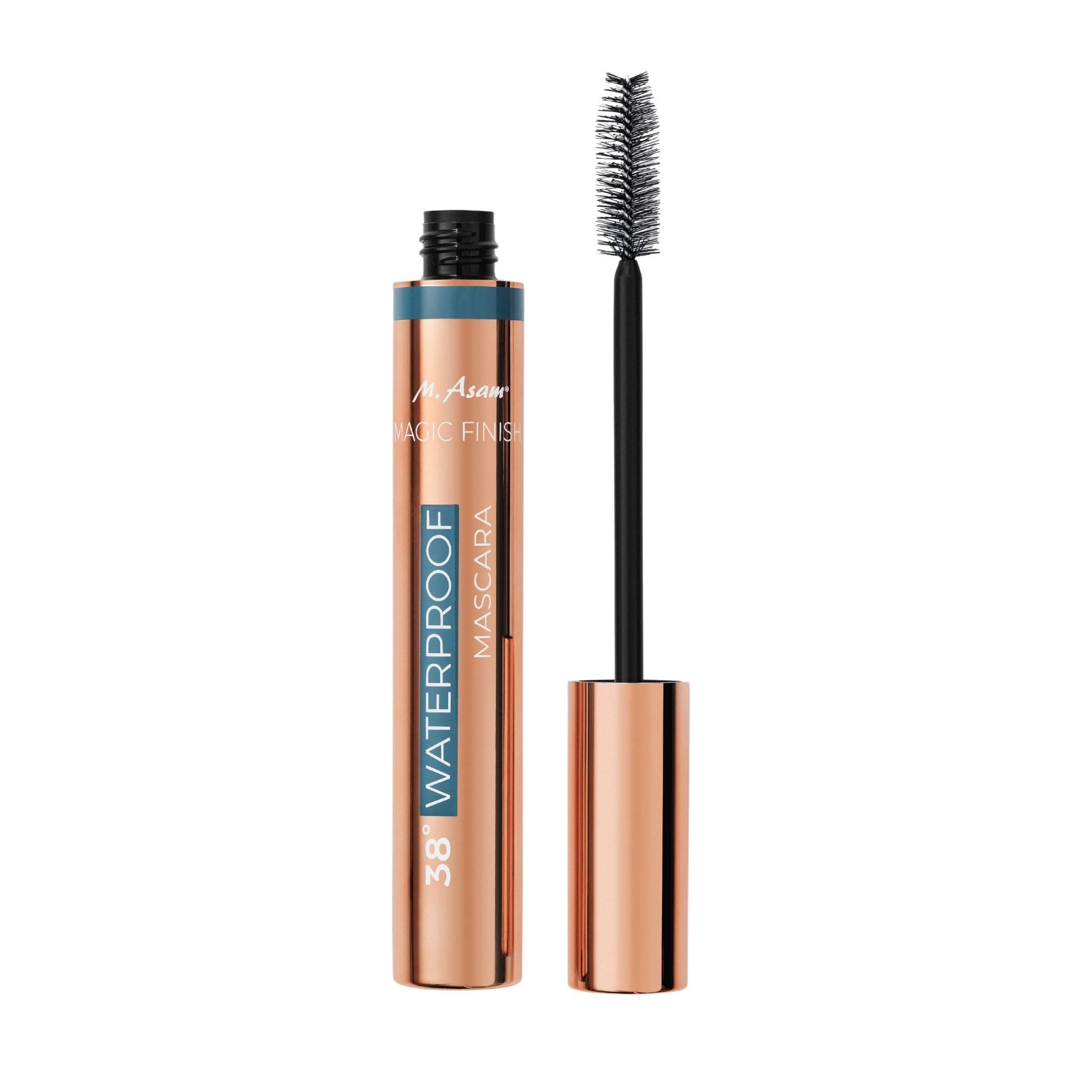 M. Asam MAGIC FINISH 38° Waterproof Mascara Deep Black (12ml) – Wasserfeste Mascara mit Tubular-Technologie, leicht mit warmem Wasser entfernbar, pflegt mit Arganöl, vegan