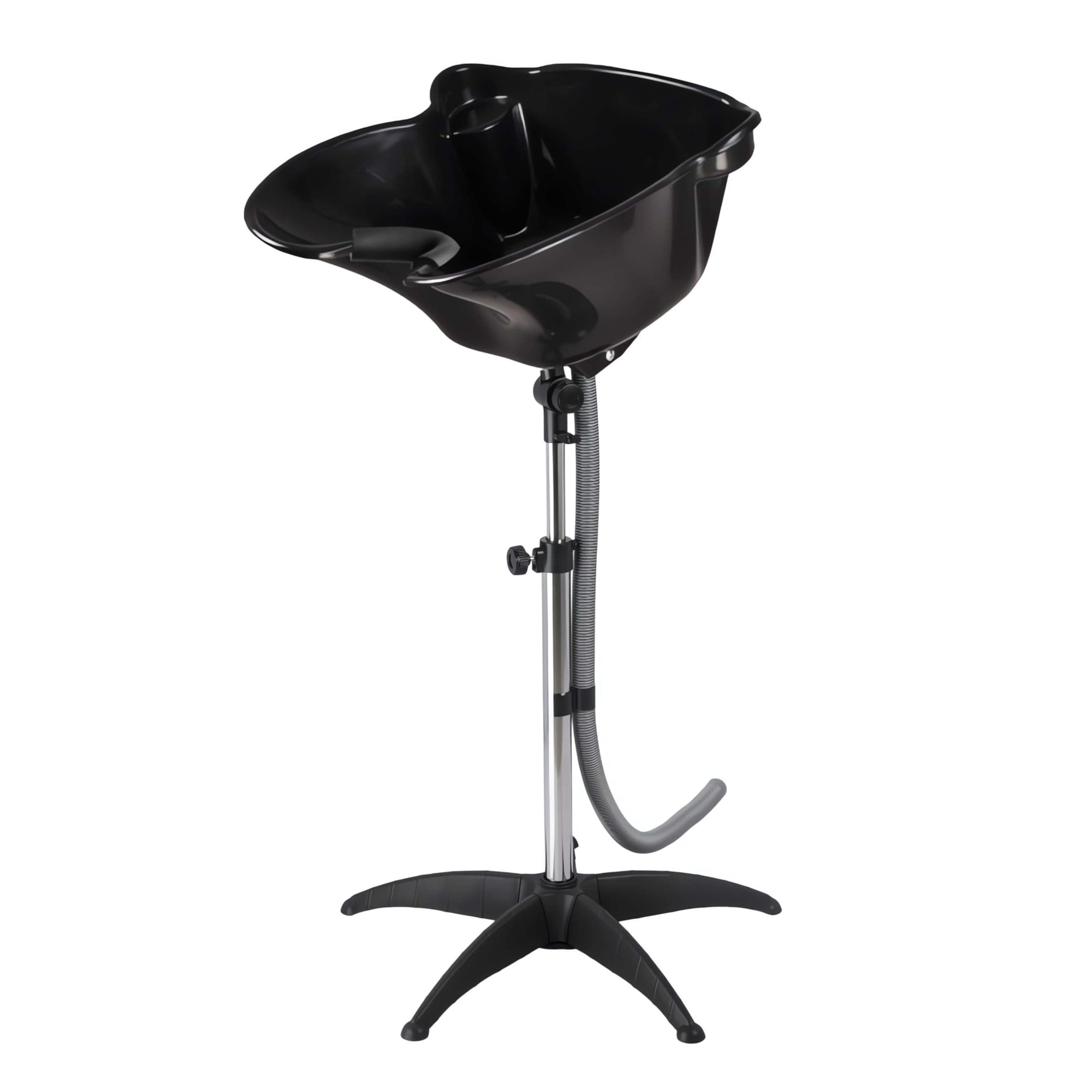 Biotiff mobiles Friseurwaschbecken, höhenverstellbar Schwarz