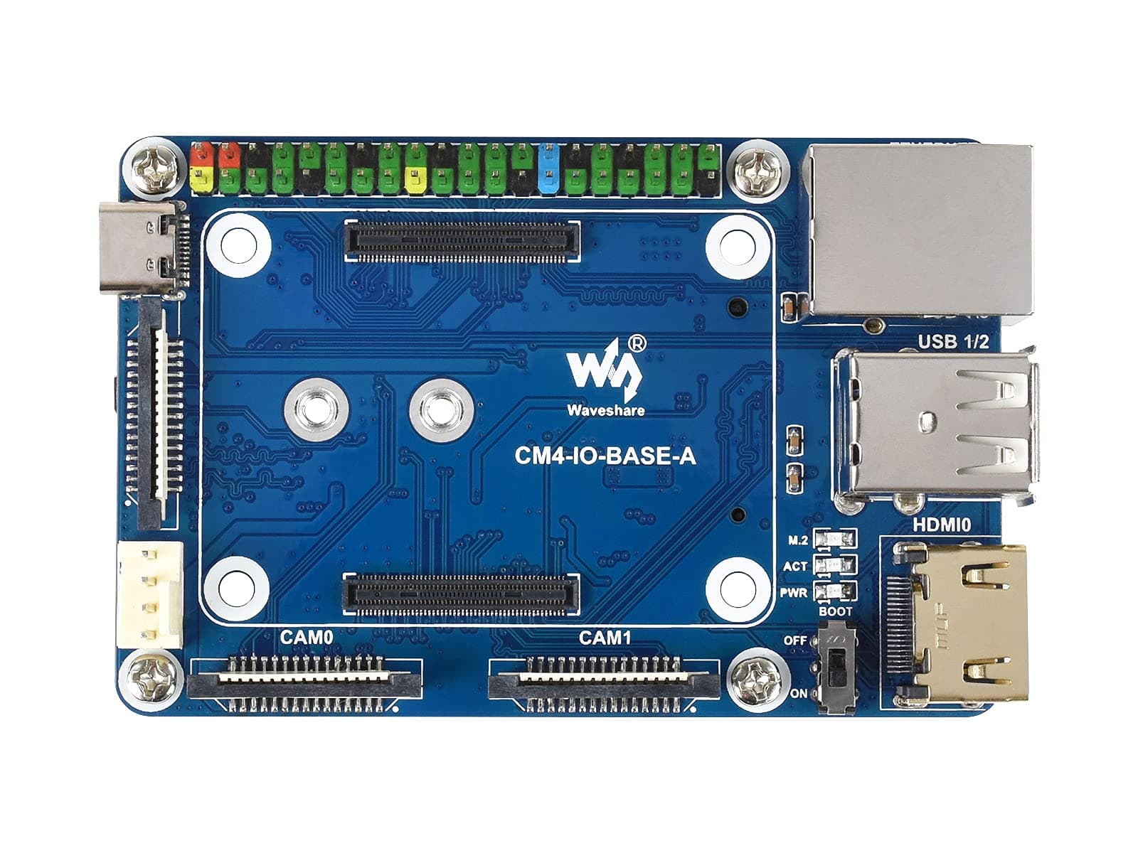 Mini Basisplatine für Raspberry Pi Compute Module 4 Lite/EMMC Series Module, mit Standard CM4 Sockel und Farbcodiertem Raspberry Pi 40PIN GPIO-Header, Onboard Mehrere Anschlüsse CM4-IO-BASE-A