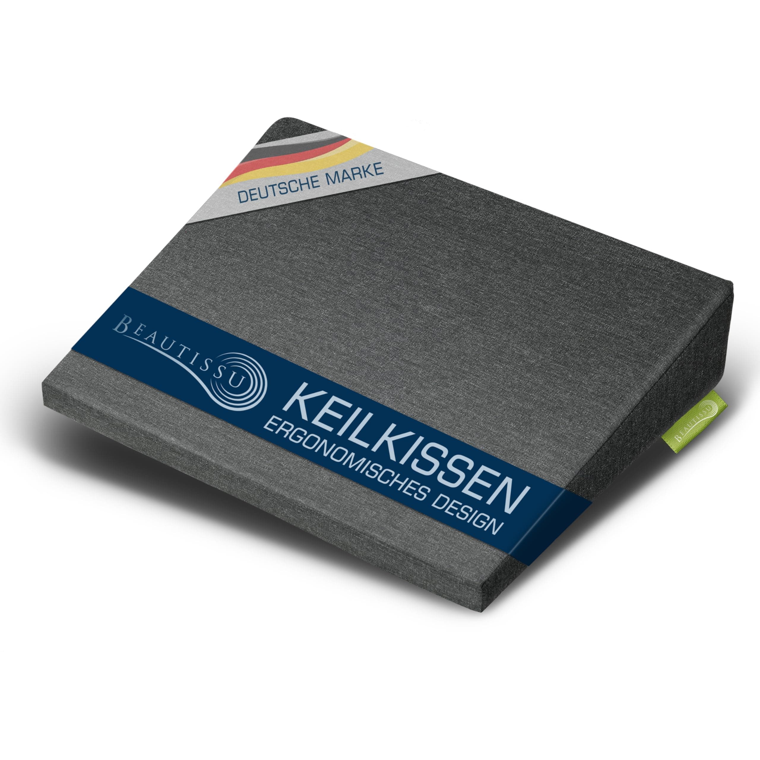Beautissu Sitz Keilkissen formstabil Anti-Rutsch Bezug Waschbar & Reißverschluss – Ergonomisches Sitzkissen Keilkissen für Stuhl Home Office Bürostuhl Stuhlkissen Büro Anthrazit – BeauErgo