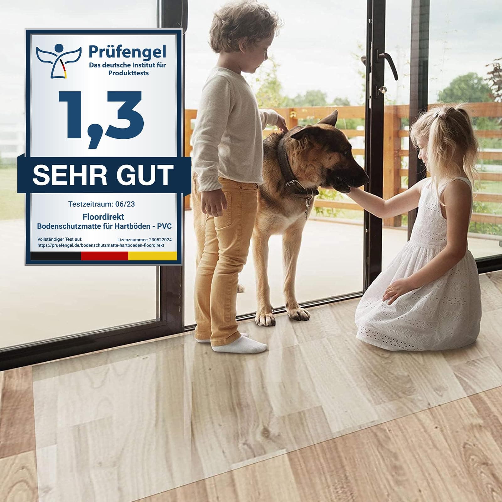 Floordirekt Bürostuhlunterlage Bodenschutzmatte - Bodenmatte Stuhlunterlage - Transparent - Stärke: 1,5 mm - Bodenschutzmatte für Hartböden (Neo, Breite: 90 cm, Länge: 60 cm) Breite: 90 Cm Länge: 60 cm