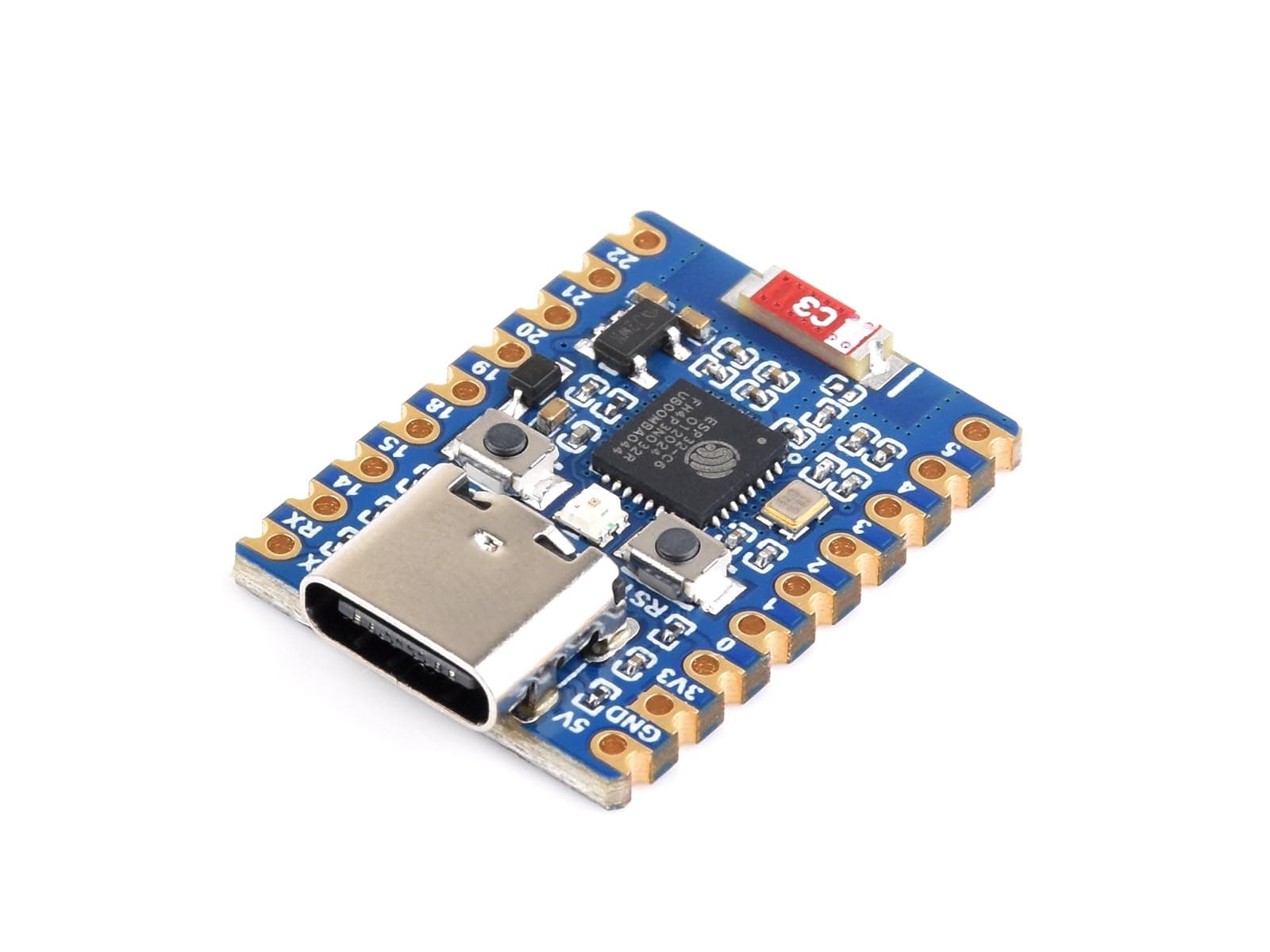 ESP32 C6 Zero WiFi 6 Entwicklungsboard Basierend auf ESP32-C6FH4 Doppelprozessoren, bis zu 160MHz Betriebsfrequenz, Integriert 2.4GHz Wi-Fi 6 (802.11 ax/b/g/n) & Bluetooth 5, USB Typ-C Port