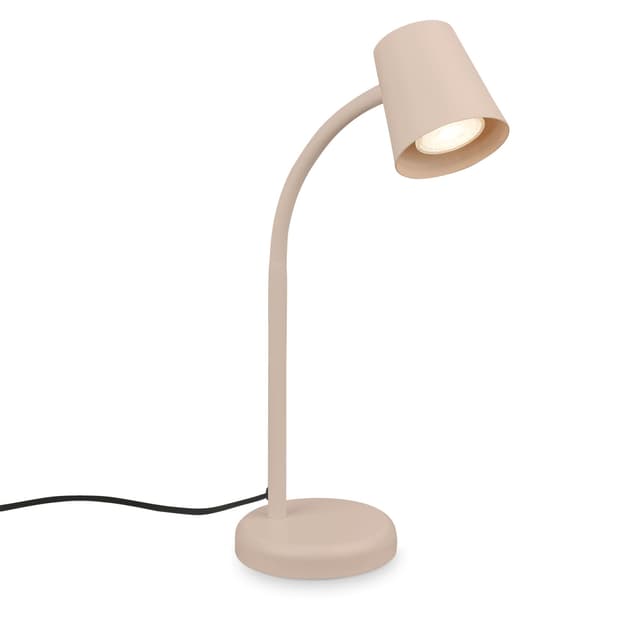 BRILONER - Schreibtischlampe mit Kabelschalter, schwenkbar, GU10, max. 9W, Tischlampe, Lampe, Nachttischlampe, Tischleuchte, Deko, Bürolampe, Leselampe Bett, Leselicht, 13x38,5 cm, Beige mit Stecker Beige