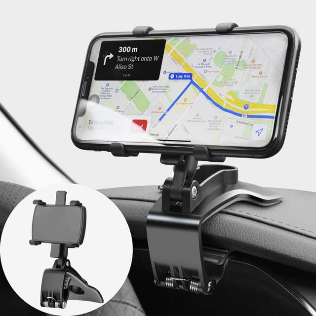 TOFURT Auto Handyhalter Handyhalterung 360-Grad-Drehbar - Dashboard Handyhalter Autocliphalterung Car Phone Mount Geeignet für 4 bis 7 Zoll Smartphones Halterung 03