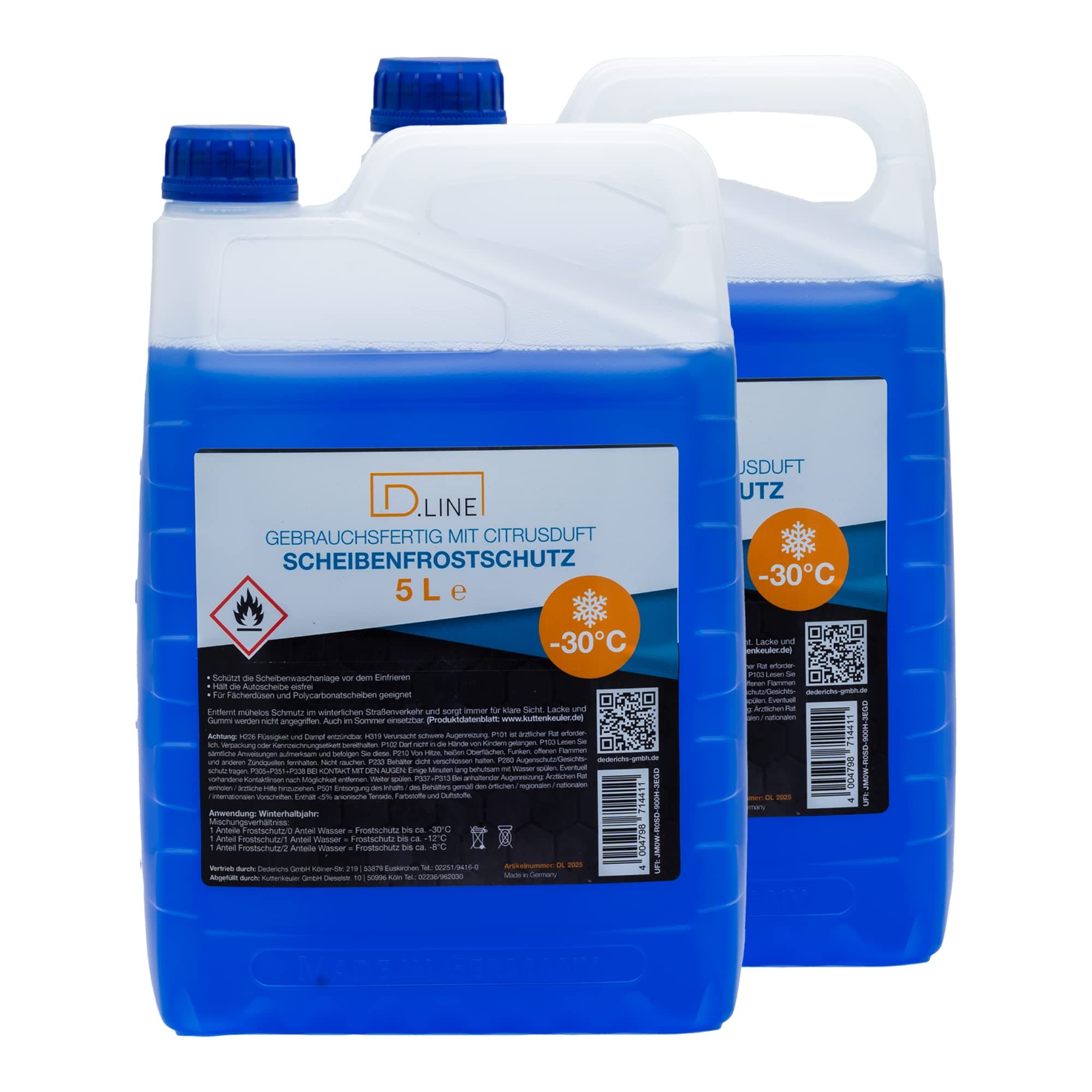 D.LINE Scheibenfrostschutz Gebrauchsfertig mit Citrusduft - 30°C, 5 Liter (2)