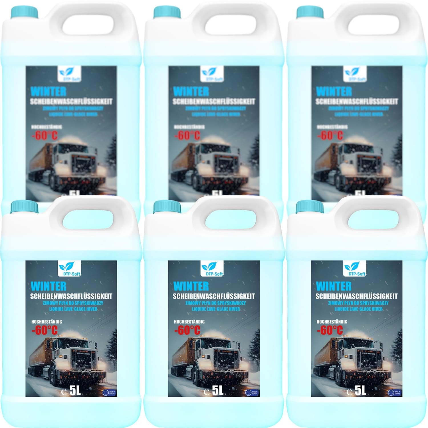 Scheibenfrostschutz Konzentrat 30 Liter -60 Grad | Frostschutz Konzentrat für die Auto Scheibenwaschanlage | Frostschutz Konzentrat 6x 5L