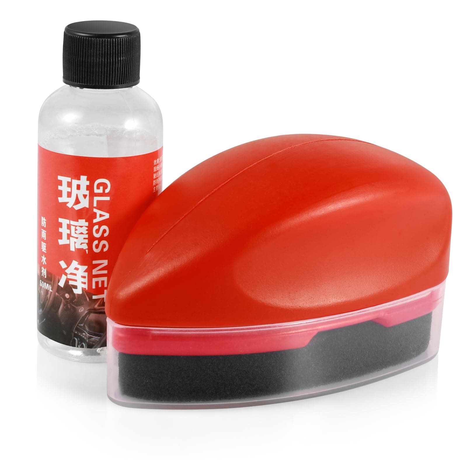 120ML Glasölfilm-Entferner, Leistungsstarker Windschutzscheibenreiniger, Auto-Glas-Reinigungswerkzeuge mit Nachfüllflüssigkeit, Multifunktionale KFZ-Ölfilm-Reinigungsbürste für Autoscheiben