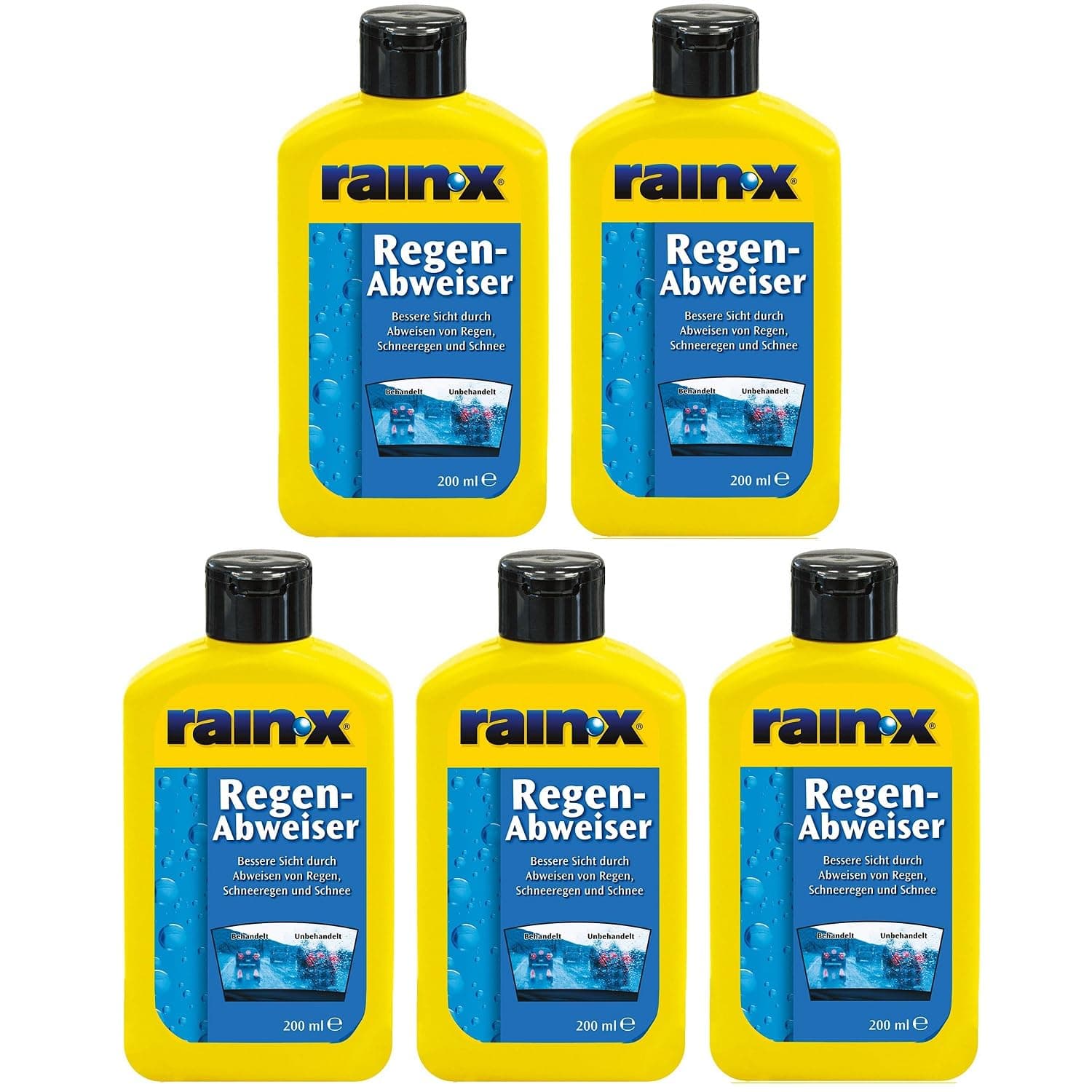 5x Rain-X Regenabweiser 200 ml Scheibenwischer Auto Scheibenreiniger