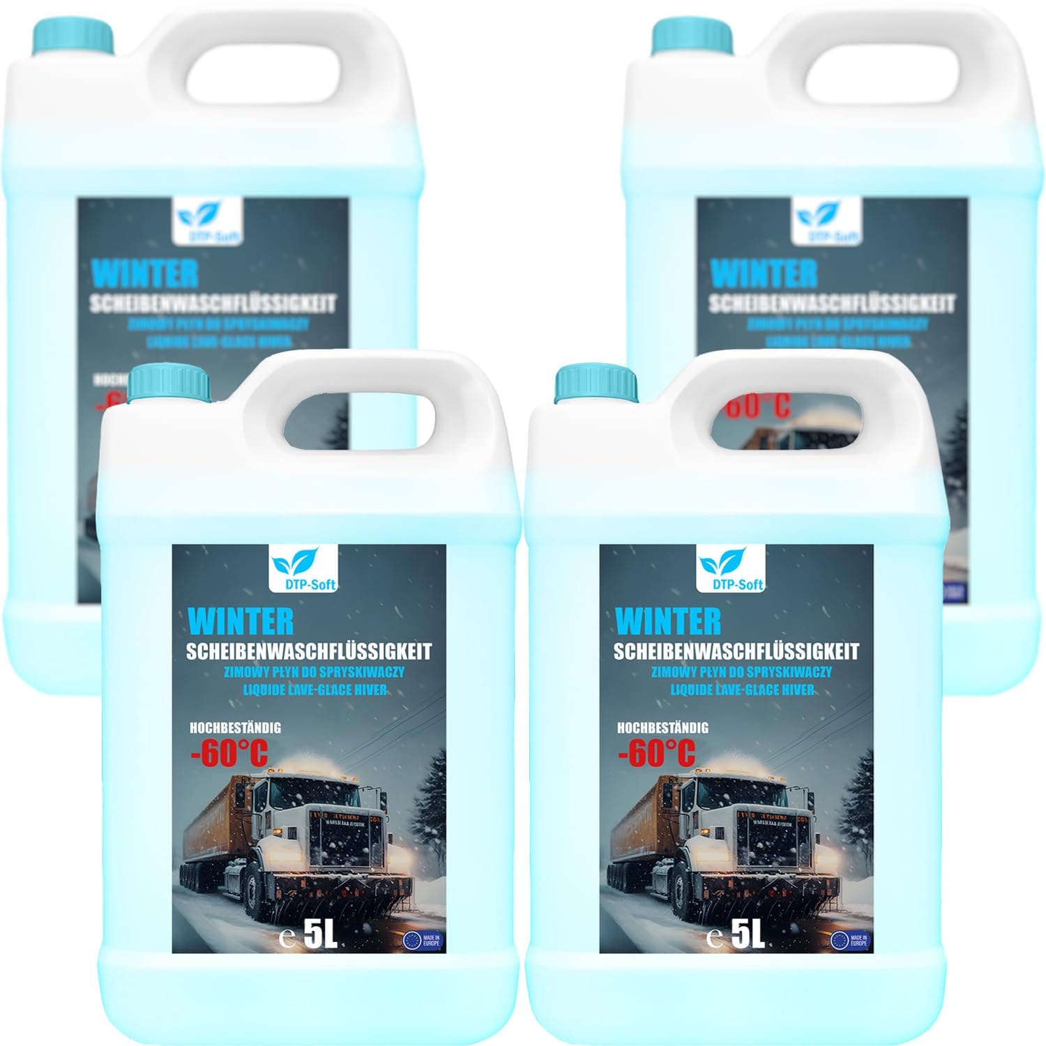 Scheibenfrostschutz Konzentrat 20 Liter -60 Grad | Frostschutz Konzentrat für die Auto Scheibenwaschanlage | Frostschutz Konzentrat 4x 5L