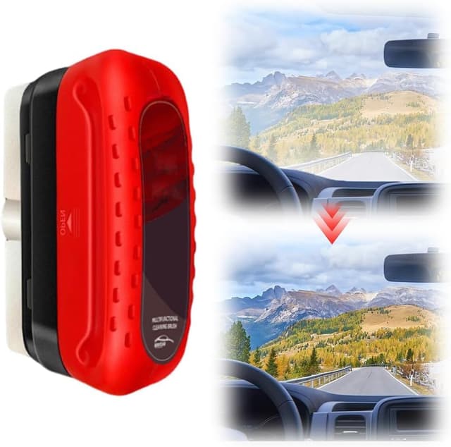 2024 Neue Upgrade Glasbeschichtung FüR Windschutzscheibe,Glas Reinigungsbrett, Glas Reinigungswischbrett FüR Windschutzscheibe Verbessert Klarheit Und Sichtbarkeit (1, Rot) Rot 1