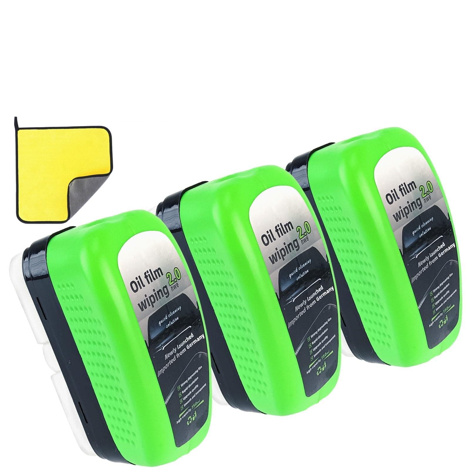 3 Stück Ölabweisende Folie für Autoscheiben, 150ml Multifunktionale Windschutzscheiben Reiniger Scheibenreiniger Auto Glasreiniger Auto für einfaches Verbessern der Klarheit/Sichtbarkeit(01)