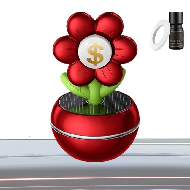 Solarlufterfrischer Auto | Drehbarer Duft Für Armaturenbrett,Design-Duftverbreiter für Armaturenbrett LKW Wohnbereich Dekoration Rot 1 stück (1er Pack)