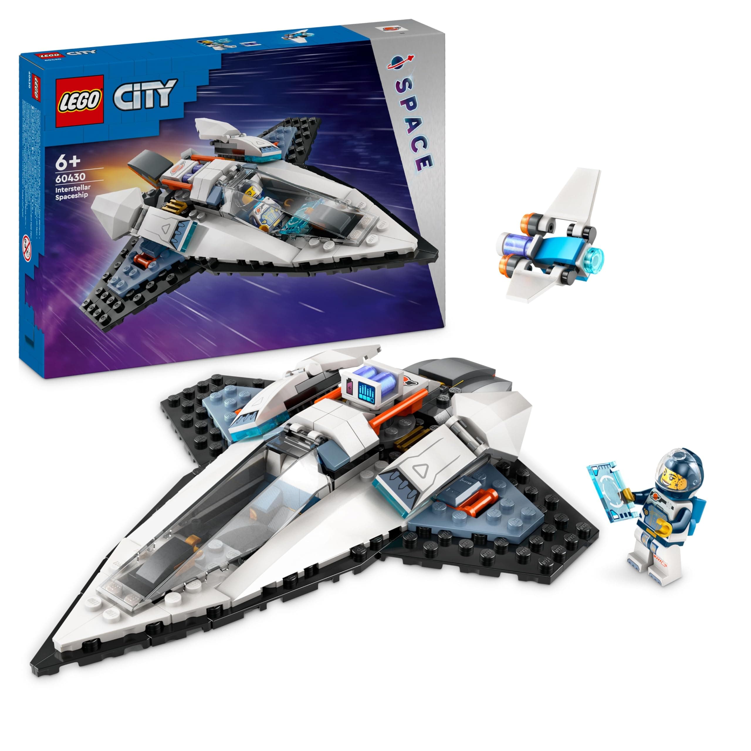 LEGO City Raumschiff, Weltraum-Spielzeug mit Space Shuttle für Kinder zum Bauen, Jungen und Mädchen ab 6 Jahren, Set mit Astronaut-Figur 60430 Single