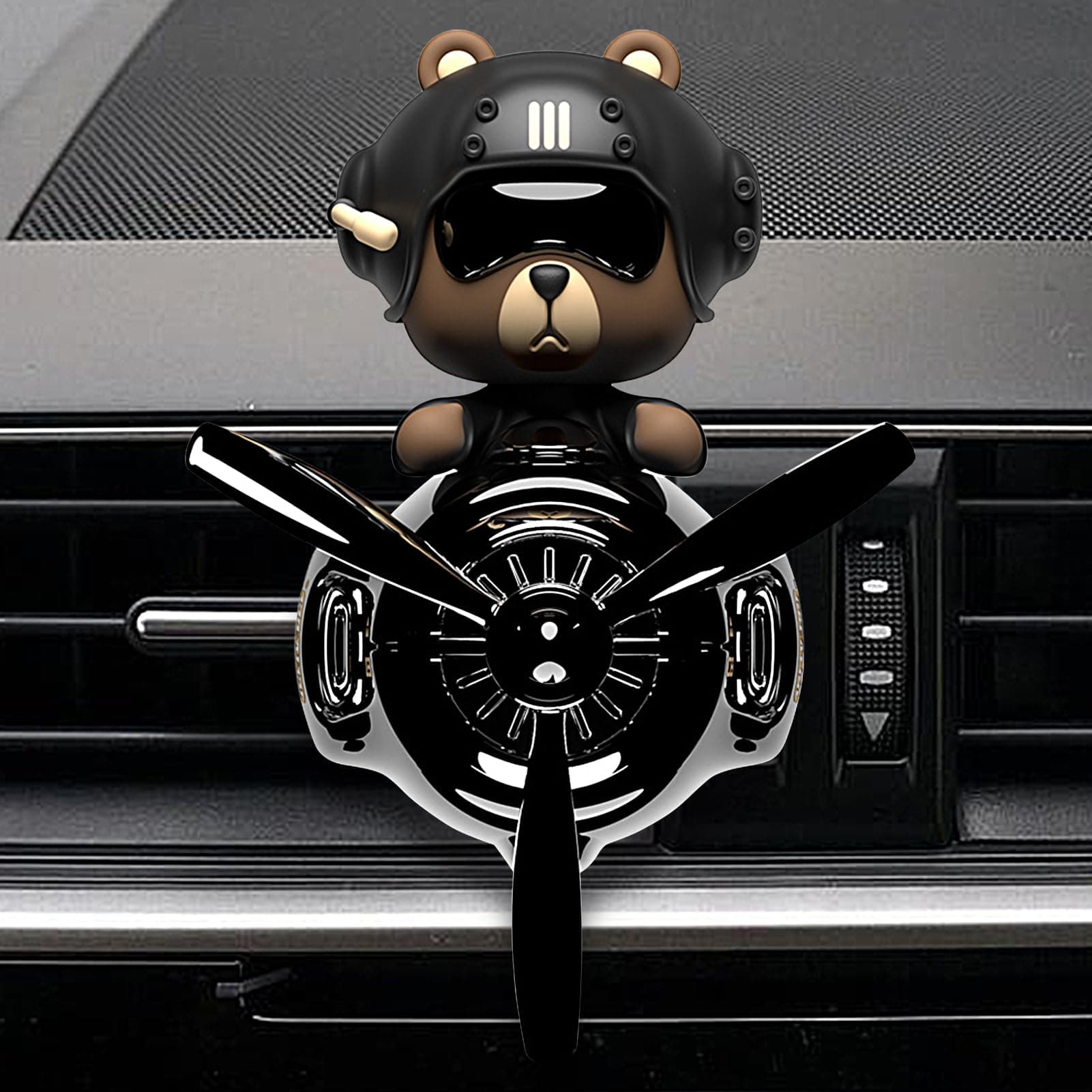 Bär Pilot Autoduft, Cartoon Autodiffusor Entlüftungsclip, Rotierende Lufterfrischer Auto, Dekoratives Auto Zubehör Innenraum, Für Entspannen, Entfernen Von Geruch